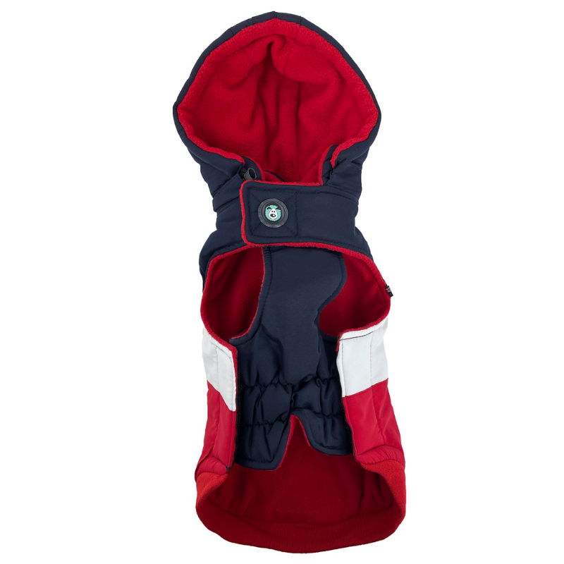 Mt Buller Waterproof Dog Coat | Navy + Red