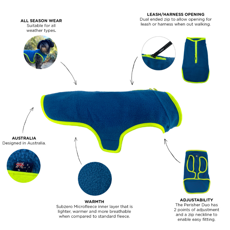 Perisher Duo Dog Fleece | Tasman Blue