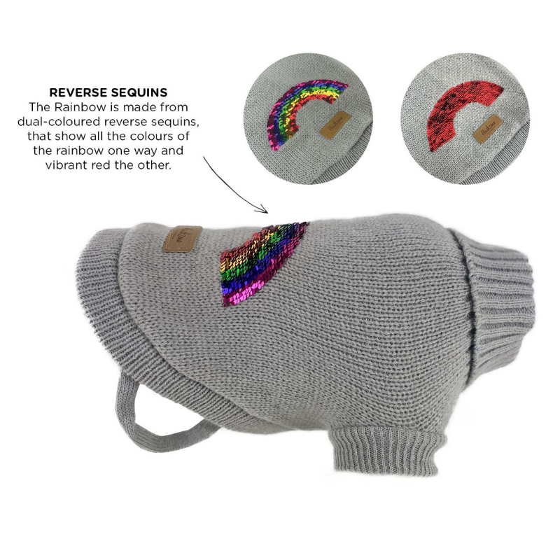 Rainbow Knit Dog Jumper