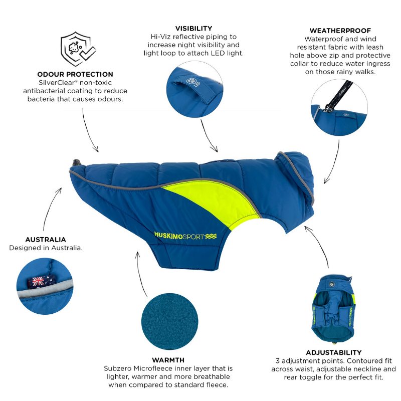 Sherpa Sport Waterproof Dog Coat | Tasman Blue