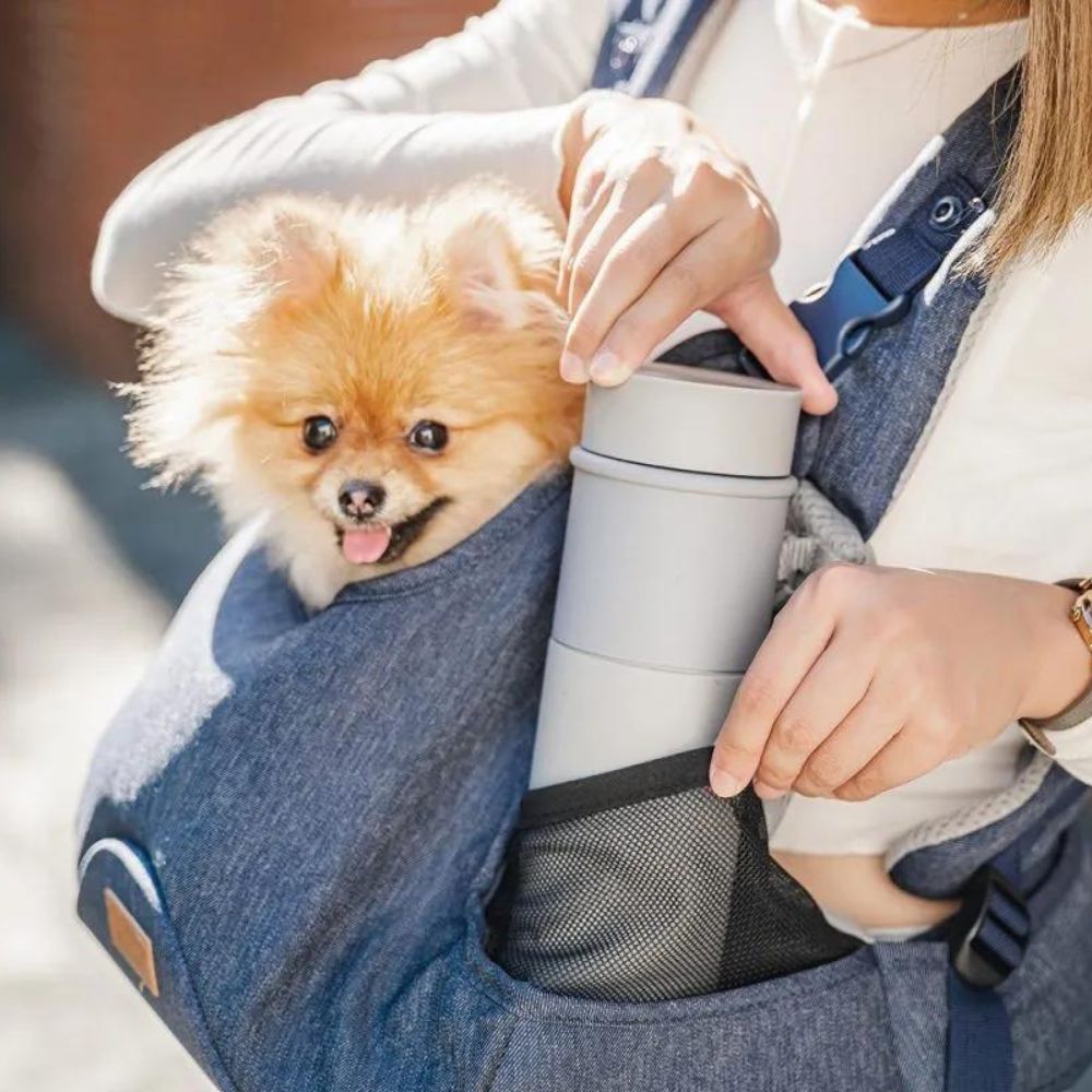 Hug Pack Dog Sling Carrier | Denim Blue