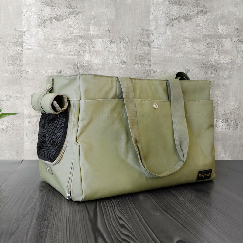 Ibiyaya Canvas Pet Tote Bag | Army Green | Peticular