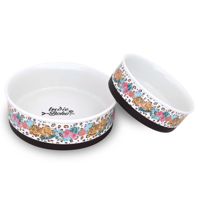 Designer Pet Bowls | Leopard Luxe