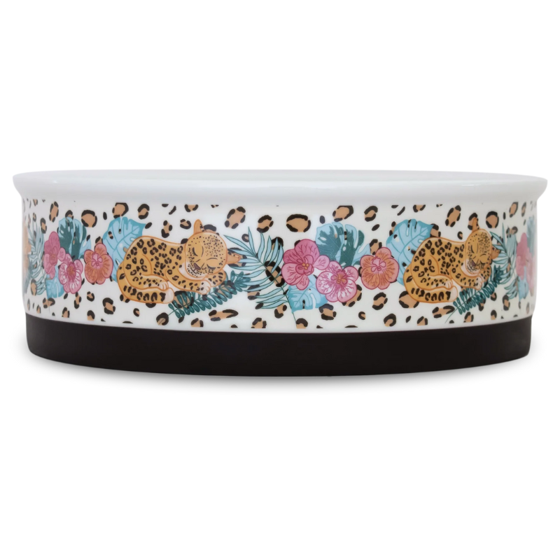 Designer Pet Bowls | Leopard Luxe