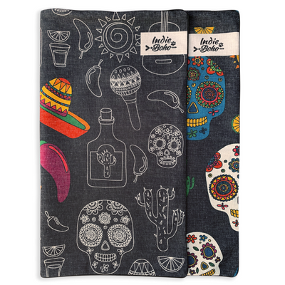 Indie Boho Additional Pet Bed Cover | Mexican Skulls | Peticular