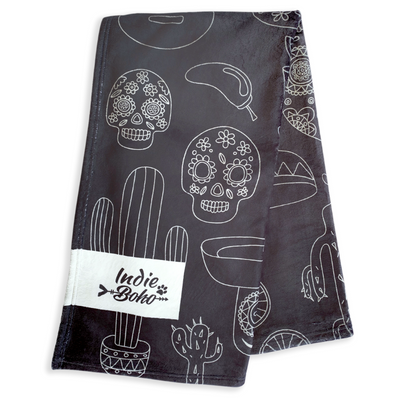 Indie Boho Designer Pet Blanket | Mexican Skulls | Peticular