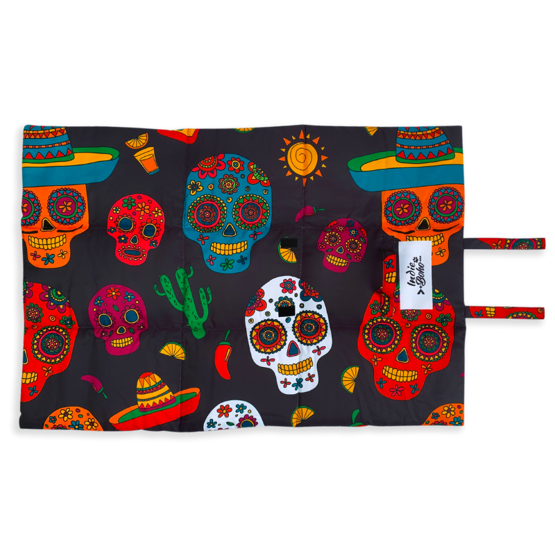 Indie Boho Pet Travel Mat | Mexican Skulls | Peticular