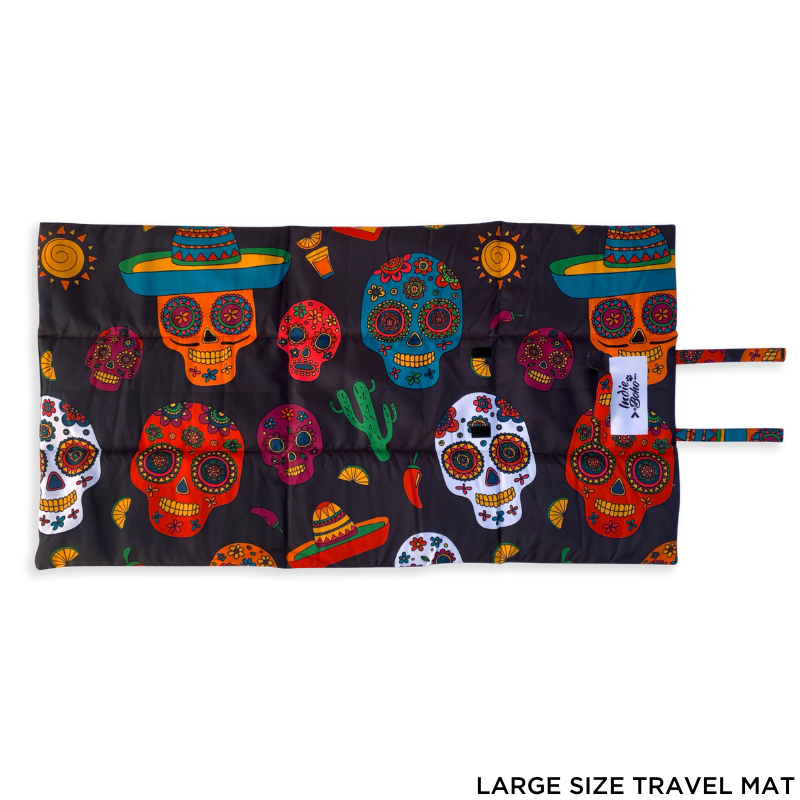 Indie Boho Pet Travel Mat | Mexican Skulls | Peticular