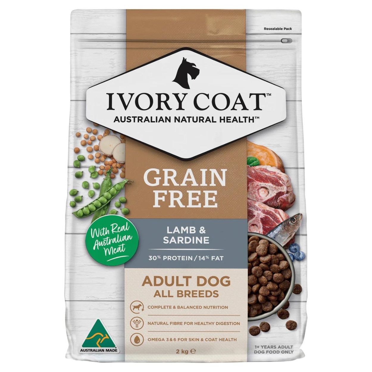 Grain Free Adult Dog Food | Lamb & Sardine - Peticular