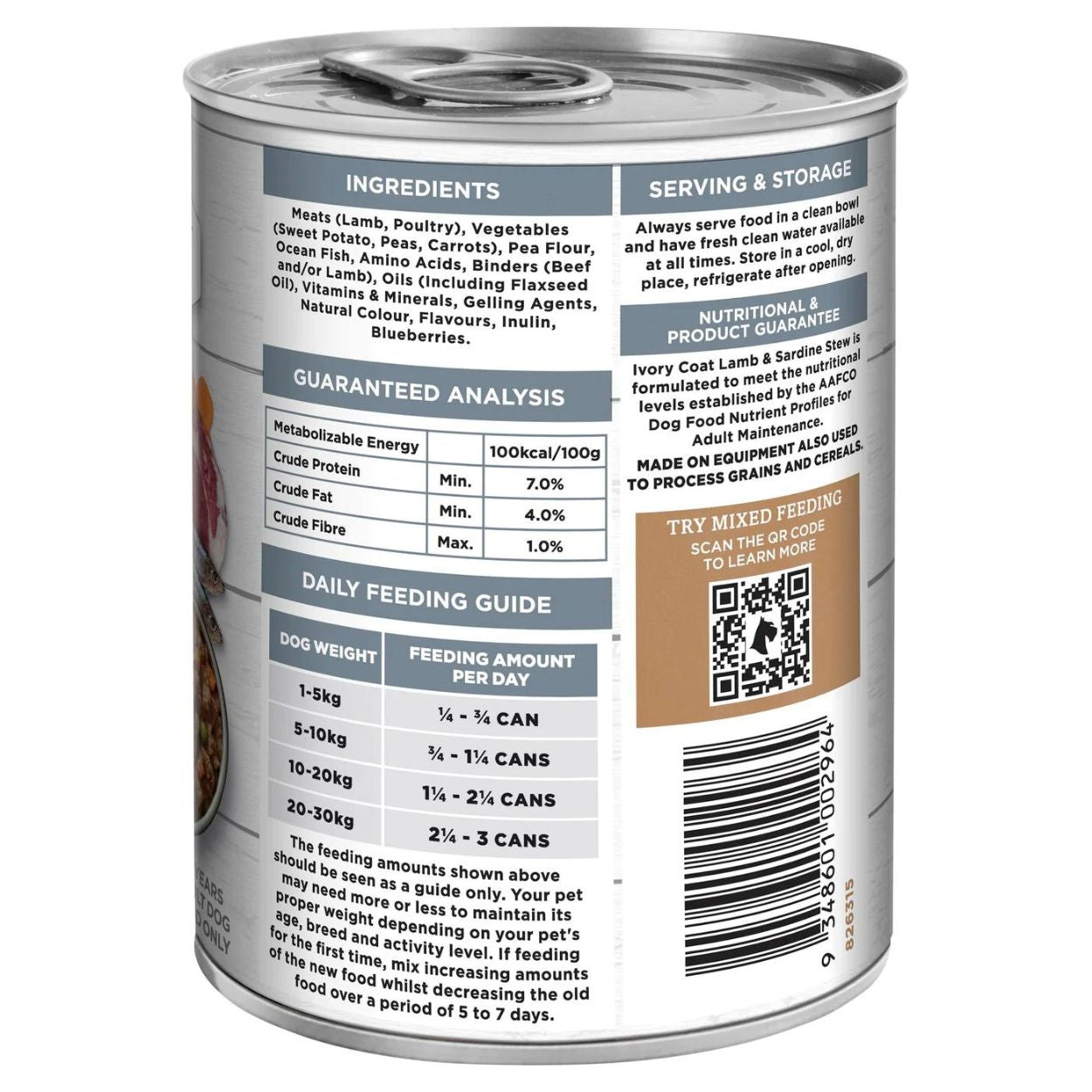 Adult Dog Wet Food | Grain Free Lamb & Sardine Stew - Peticular