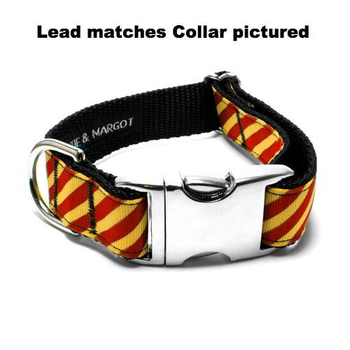 Red/Yellow Gold Stripe Dog Lead - Peticular