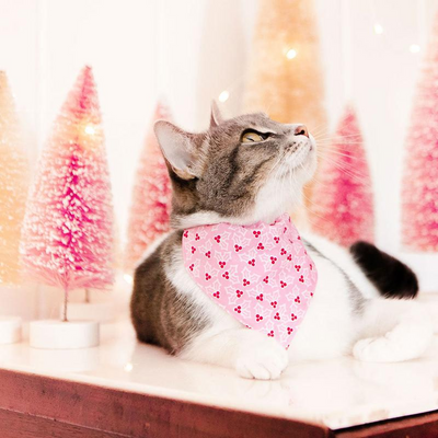 Cat Christmas Bandana | Holly Pink