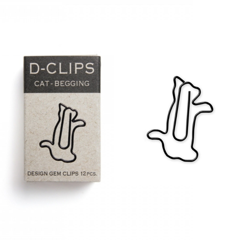Living & Dining D-Clips Paper Clips | Cat Begging | Peticular