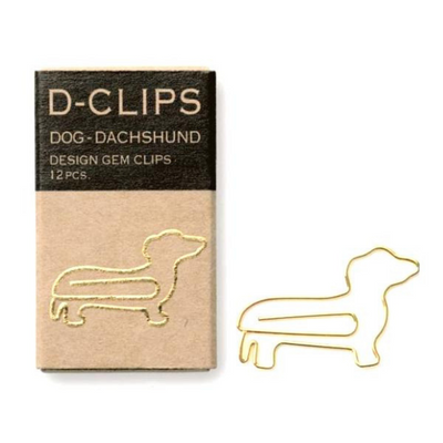 Living & Dining D-Clips Paper Clips | Dachshund | Peticular