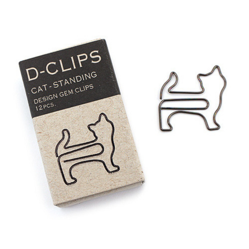 Living & Dining D-Clips Paper Clips | Cat Standing | Peticular