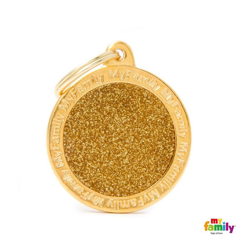 My Family Pet ID Tag | Shine Circle Glitter + FREE Engraving | Peticular