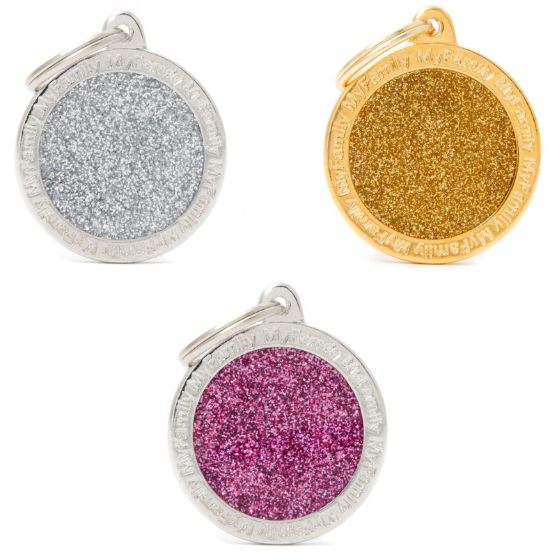 Pet ID Tag | Shine Circle Glitter + FREE Engraving