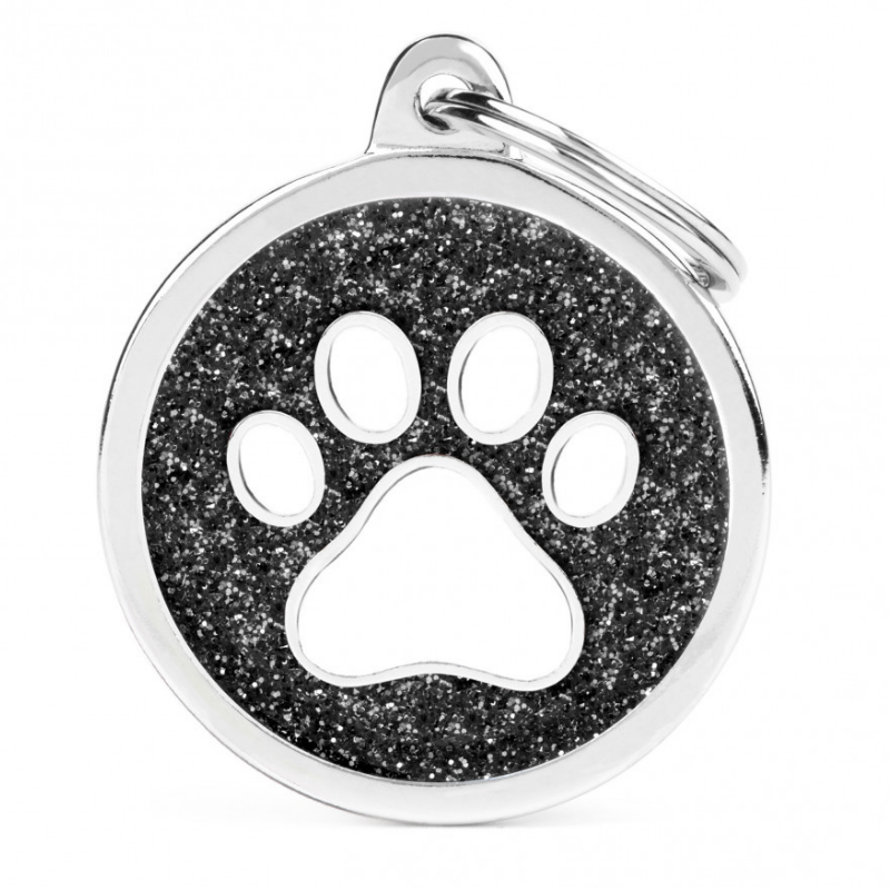 Pet ID Tag | Shine Circle Paw Glitter + FREE Engraving