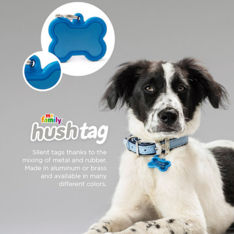MyFamily Pet ID Tag Hushtag Bone Free Engraving Peticular