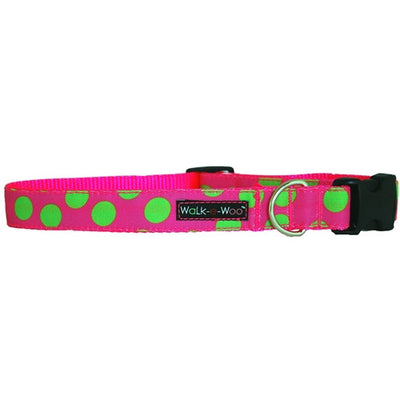 Polka Dot Collar | Neon Green on Pink - Peticular