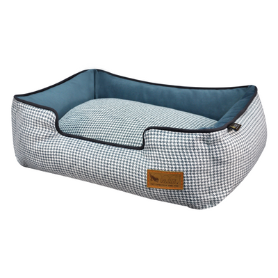 P.L.A.Y Houndstooth Lounge Pet Bed | Light Blue | Peticular
