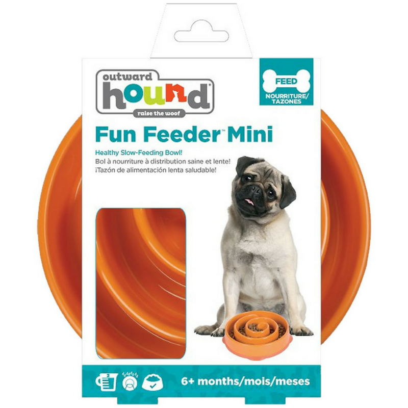 Outward Hound Fun Feeder Slo-Bowl | Orange Maze | Peticular