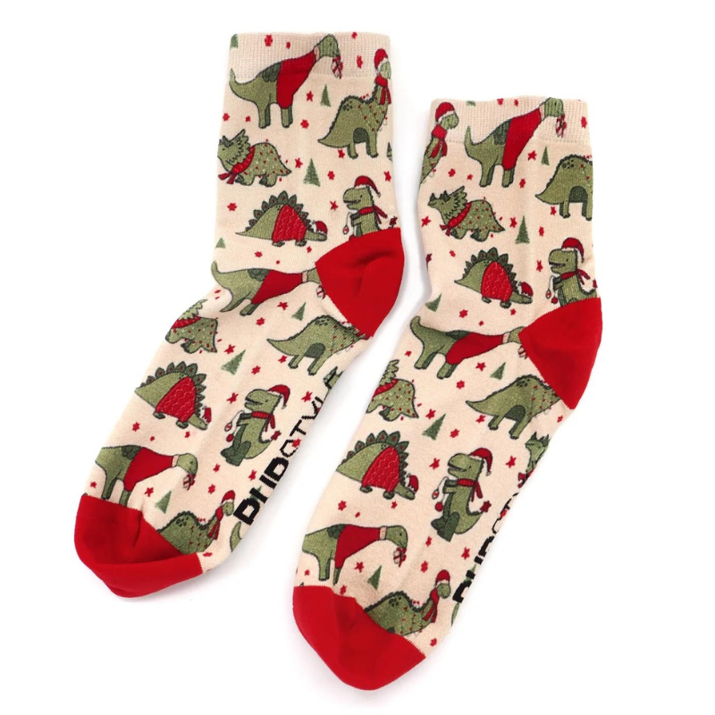 Santasaurus Xmas Socks