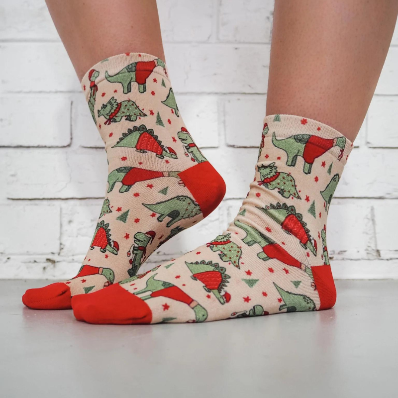 Santasaurus Xmas Socks