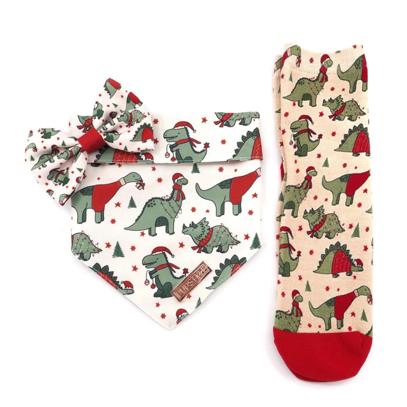 Santasaurus Xmas Bow Tie