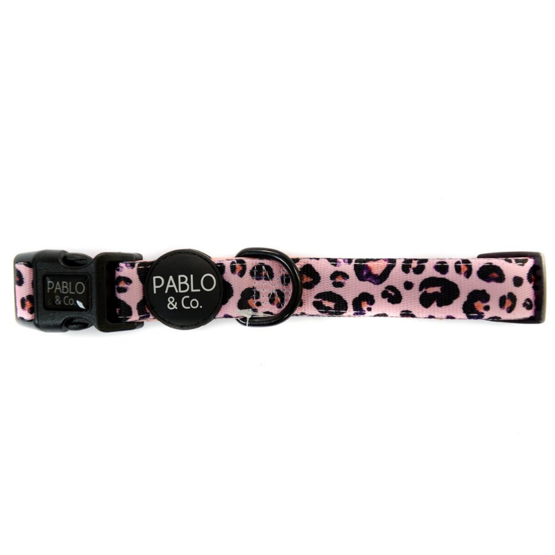 Pink Leopard Dog Collar