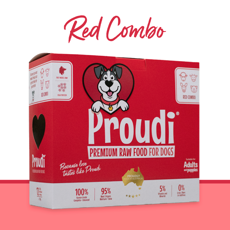 Proudi Frozen Raw Dog Food | Red Meat Combo