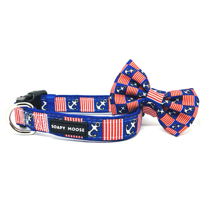 Hello Sailor Dog Collar & Bow Tie