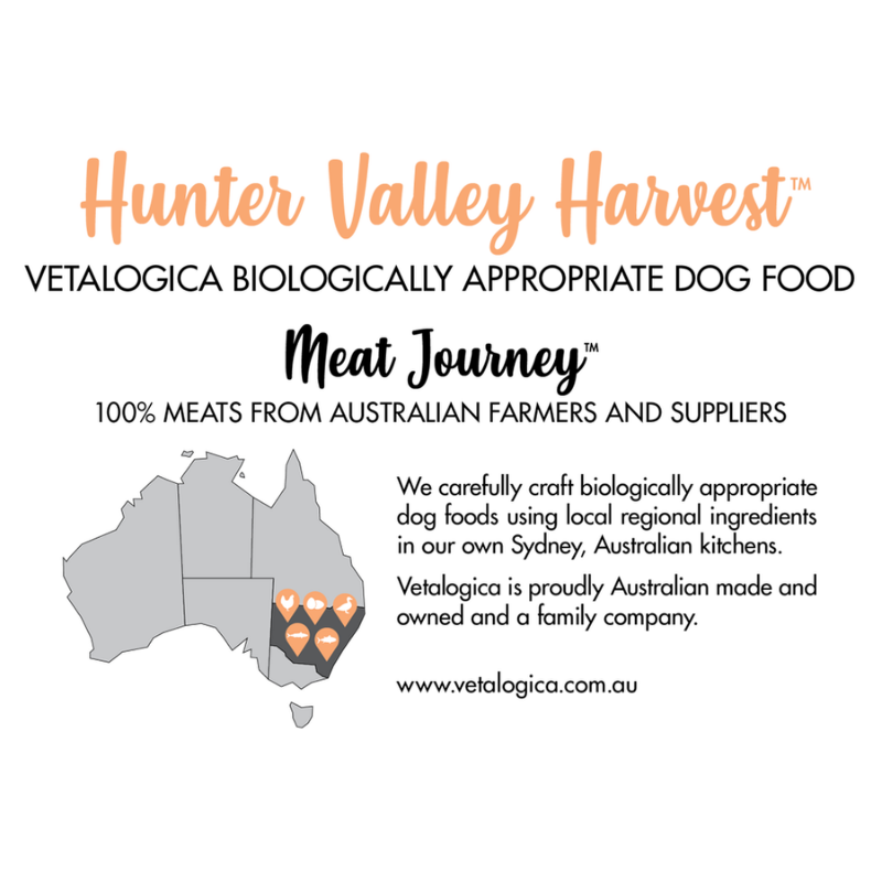 Vetalogica Biologically Appropriate | Hunter Valley Harvest Adult Dog Food | Peticular