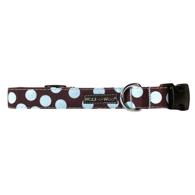 Polka Dot Collar | Blue on Brown - Peticular