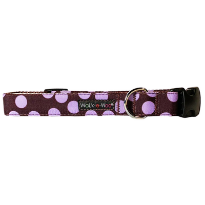 Polka Dot Collar | Purple on Brown - Peticular