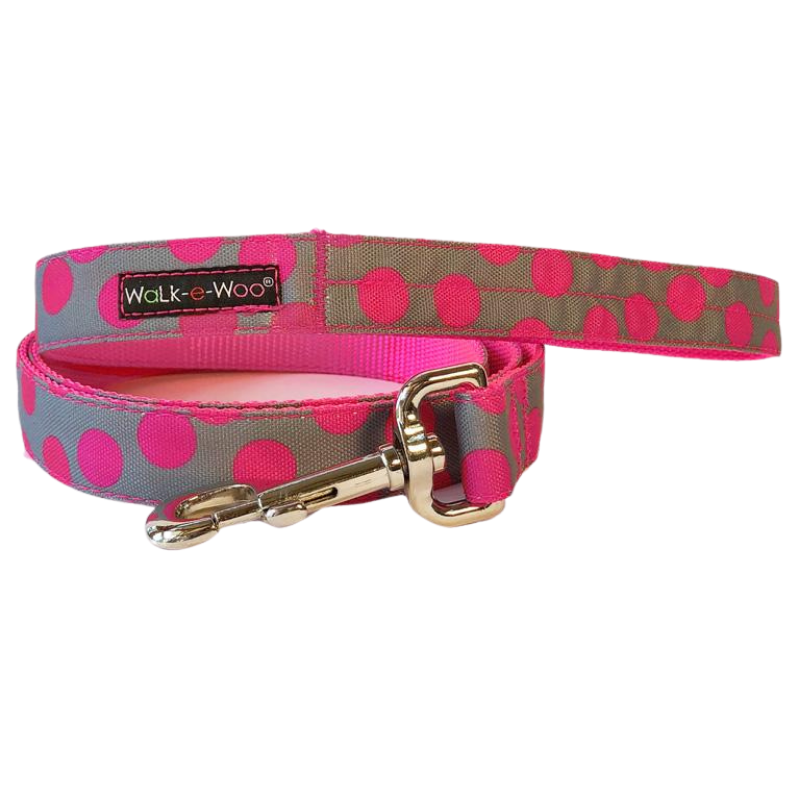 Polka Dot Collar | Neon Pink on Grey - Peticular