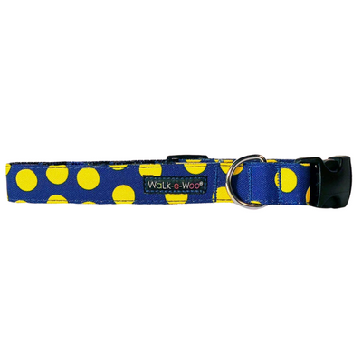 Polka Dot Collar | Neon Yellow on Blue - Peticular