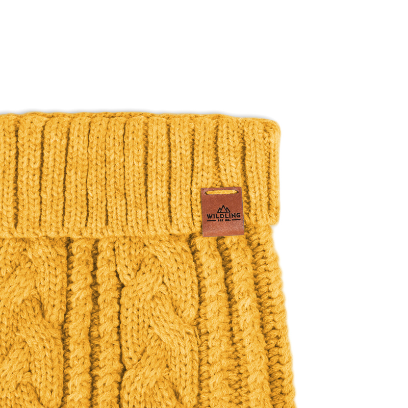 Cable Knit Dog Jumper | Honey