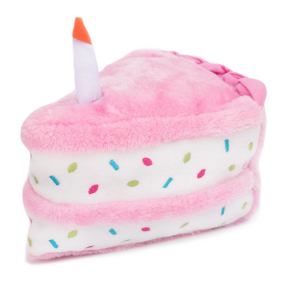 Birthday Cake Plush Dog Toy | Pink