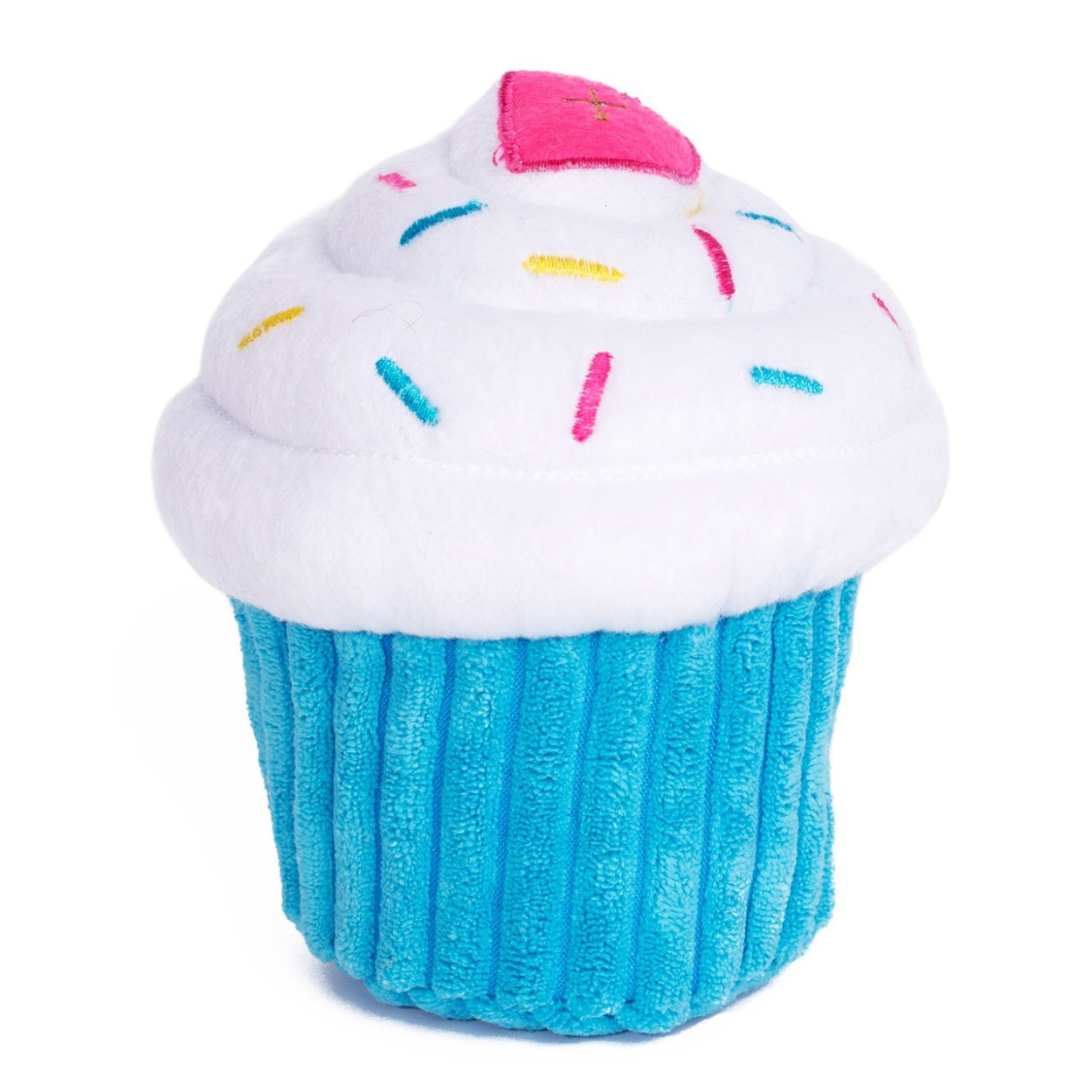 Birthday Cupcake Plush Dog Toy | Blue