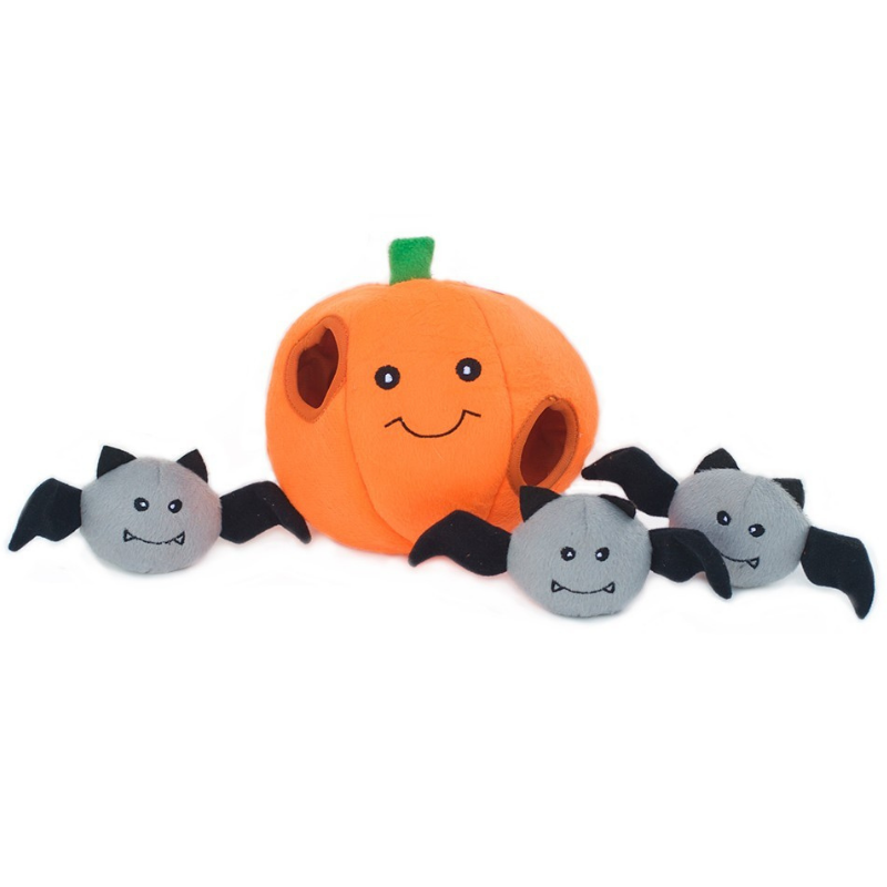 Interactive Dog Toy | Pumpkin With Bats