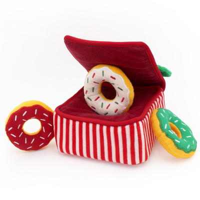 Interactive Dog Toy | Christmas Donutz Box