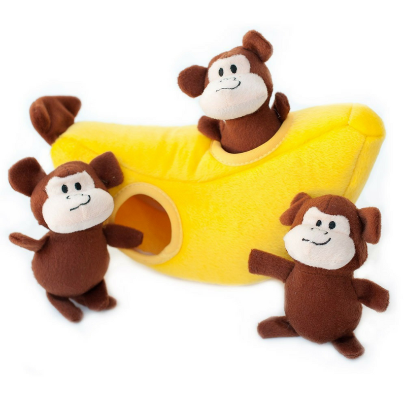 Zippy Paws Interactive Dog Toy | Monkey 'n Banana | Peticular