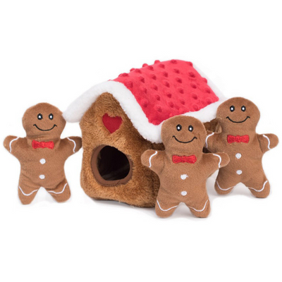 Zippy Paws Interactive Dog Toy | Gingerbread House | Peticular