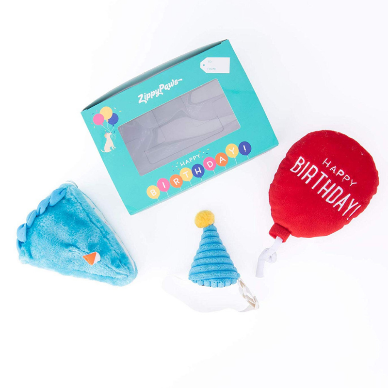 Zippy Paws Doggie Birthday Box | Cake, Balloon & Party Hat | Peticular