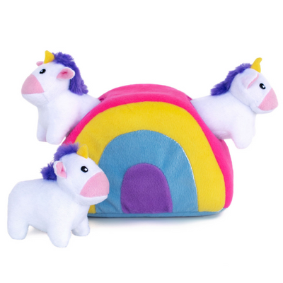 Zippy Paws Interactive Dog Toy | Unicorns In Rainbow | Peticular