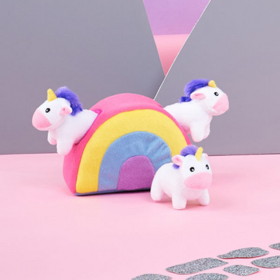 Zippy Paws Interactive Dog Toy | Unicorns In Rainbow | Peticular