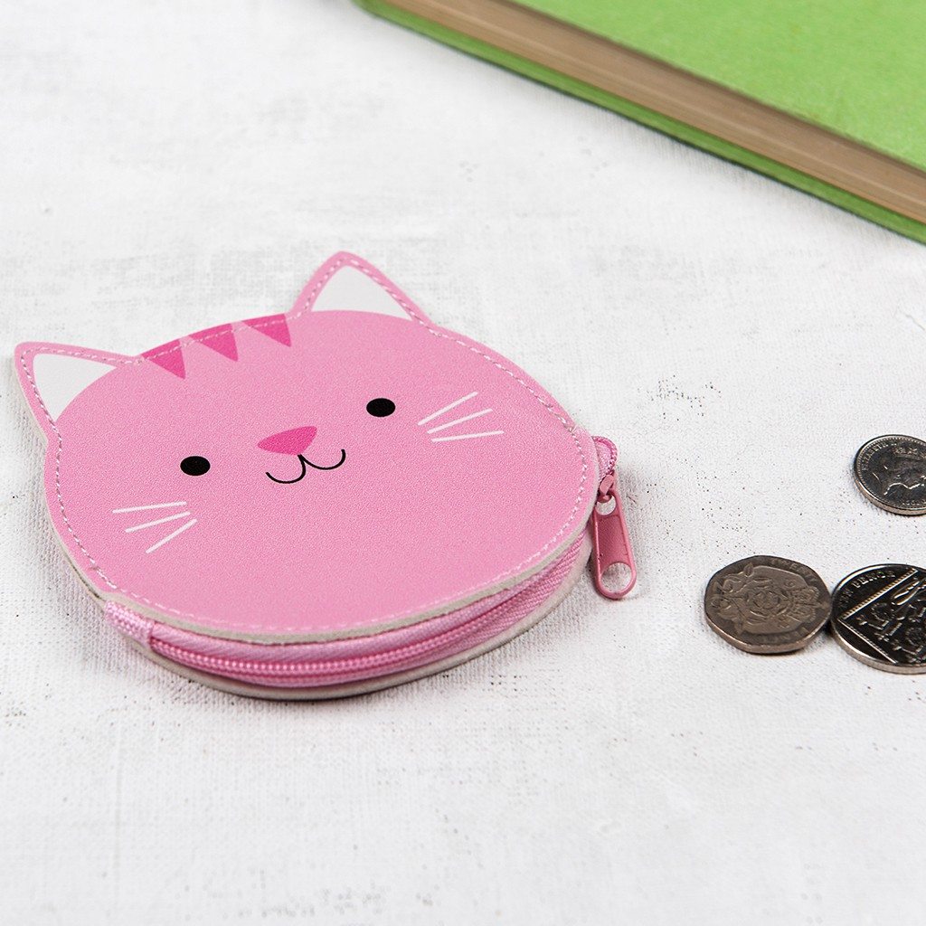 1pc Yellow Cartoon Cat Mini Zippered Coin Purse, Cute Small Wallet | SHEIN