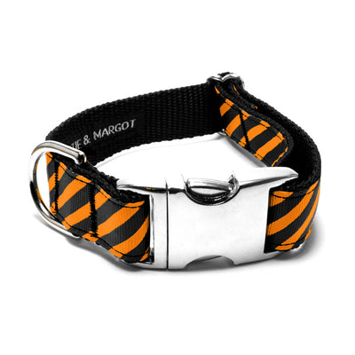 Orange/Black Stripe Dog Collar - Peticular