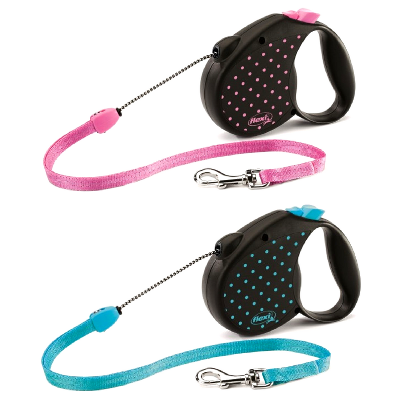 Flexi Retractable Cord Dog Lead | Dots Medium | Peticular